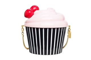Handbag in the shape of a cupcake.