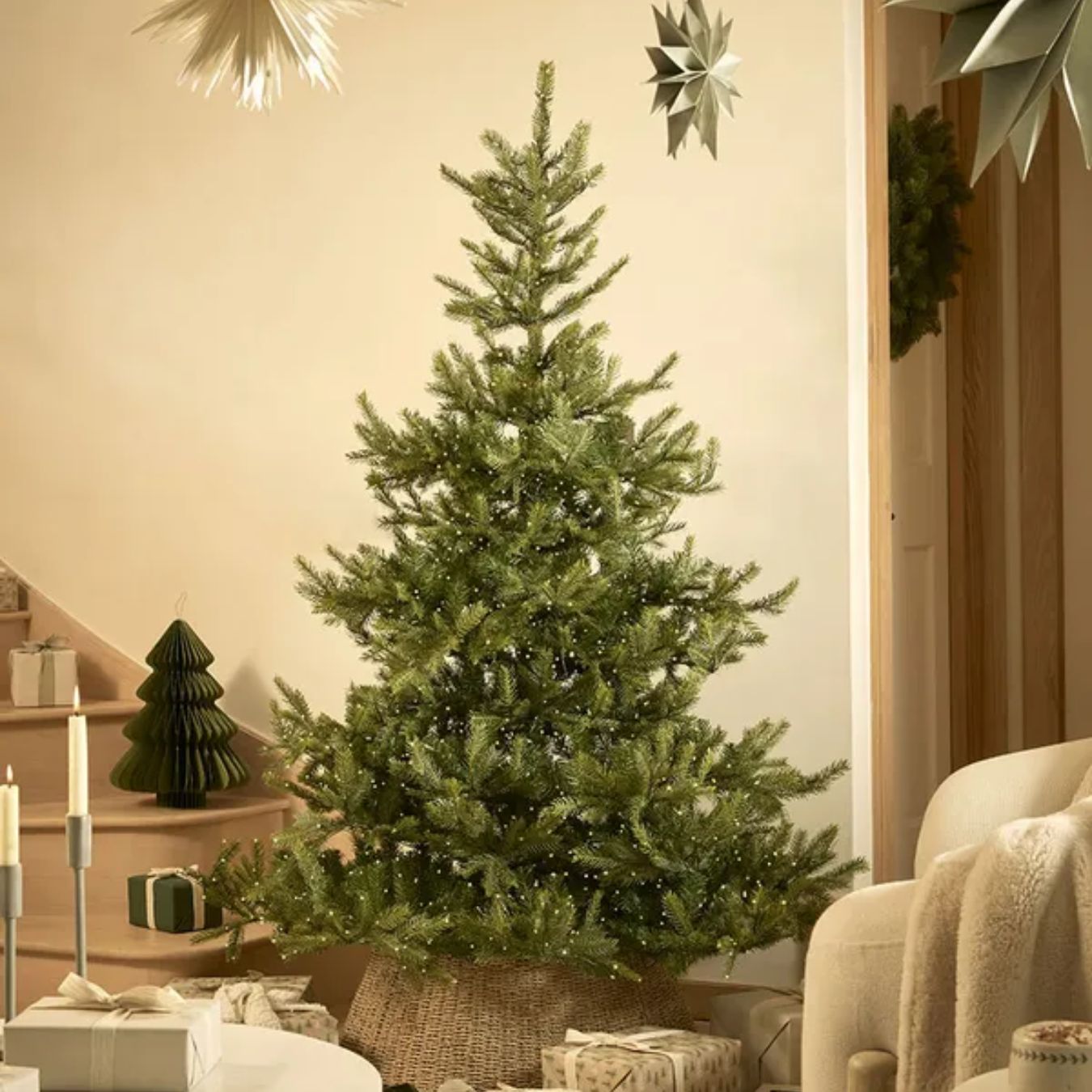 Cox &amp;amp; Cox, Bergen Spruce Pre-Lit Christmas Tree - 6ft