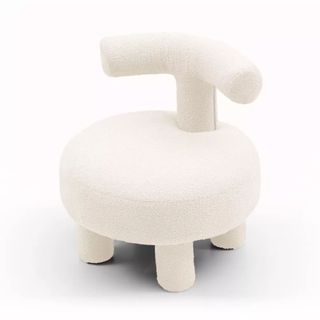 A Modern Faux Shearling Fabric Upholstered Chair