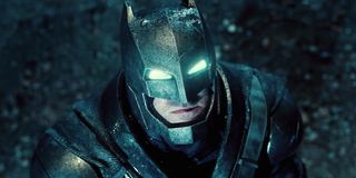 Batman (Ben Affleck) stares up in Batman v. Superman: Dawn of Justice (2016)