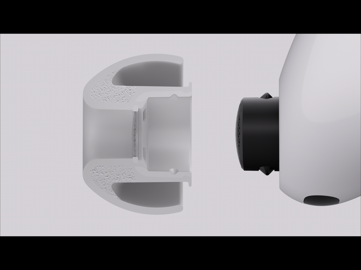 Promotional material for the AirPods Pro 3 from the Apple keynote