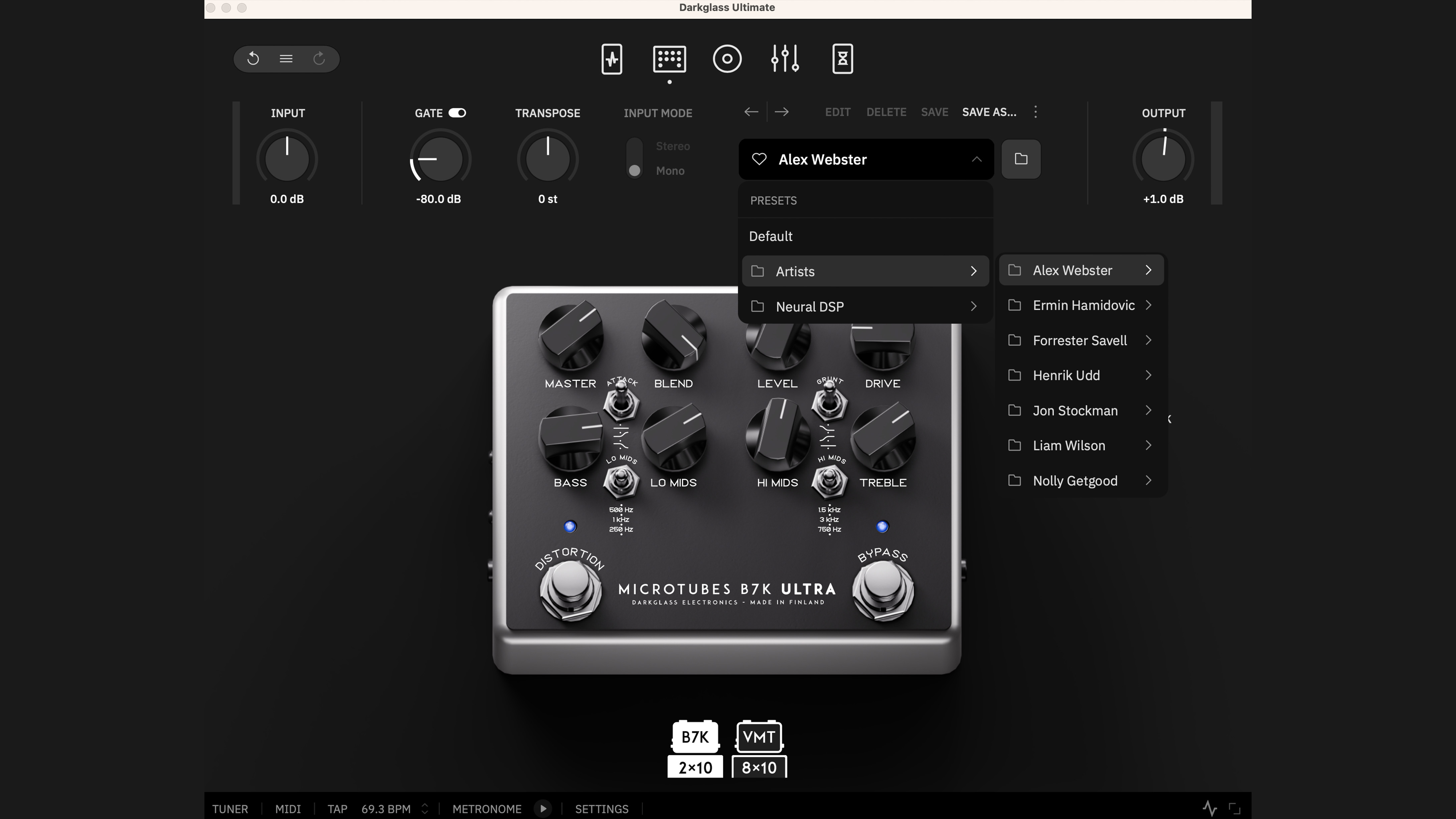 Neural DSP Darkglass plugin screenshots