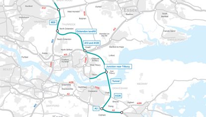 Lower Thames Crossing, Map, Motoerway