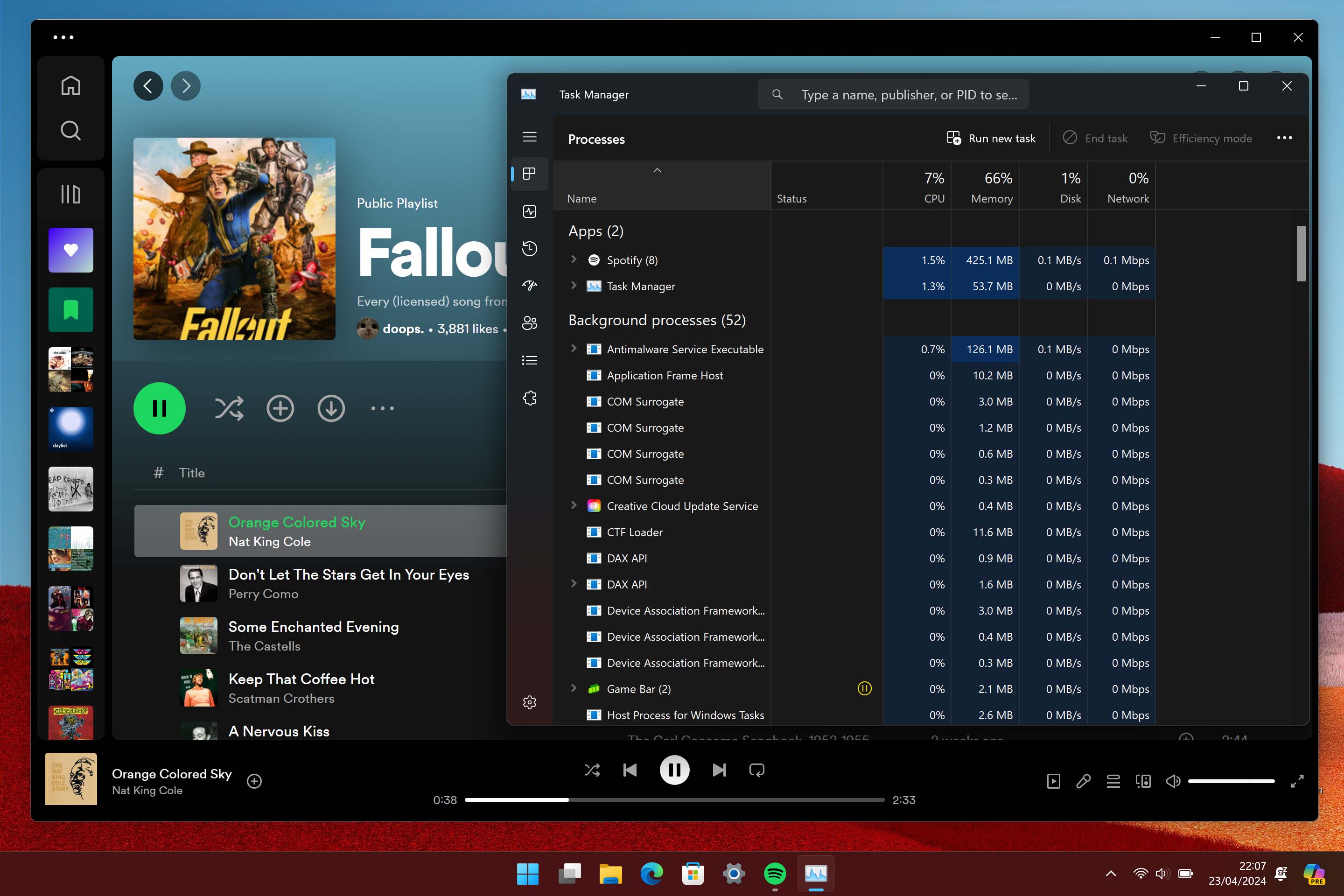 Spotify Arm running on a Surface Pro X