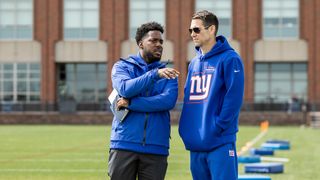 Assistant General Manager Brandon Brown and Senior Vice President and General Manager Joe Schoen, of the New York Giants for HBO's "Hard Knocks: Offseason with the New York Giants"