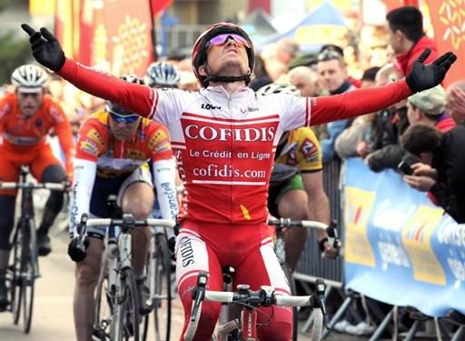 Samuel Dumoulin (Cofidis Le Credit En Ligne) celebrates his stage win.