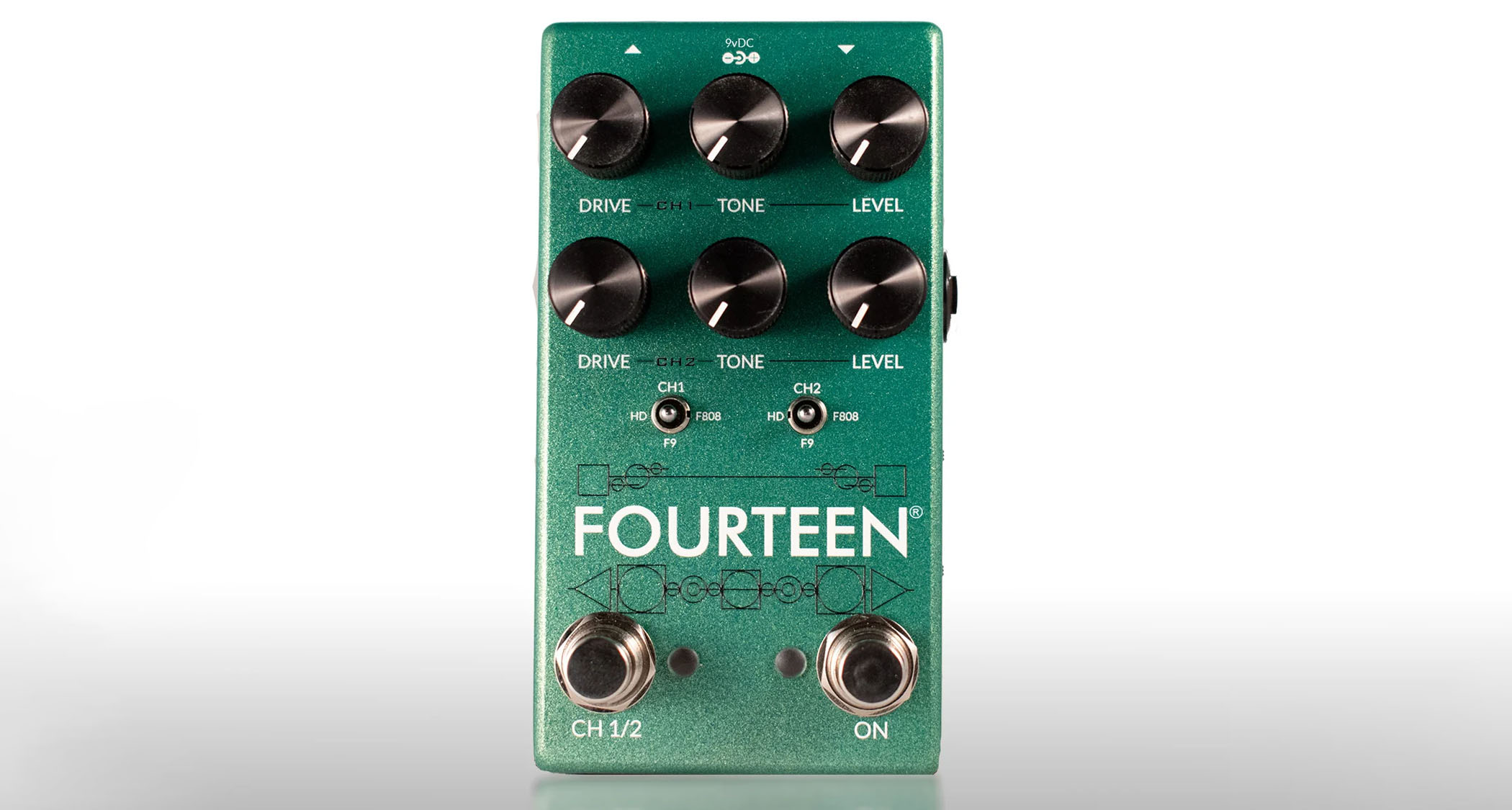 Fortin Fourteen Dual Boost Overdrive: the new tricked-out green stompbox from Mike Fortin packs two Tube Screamer OD flavours in one housing and is packed with features.