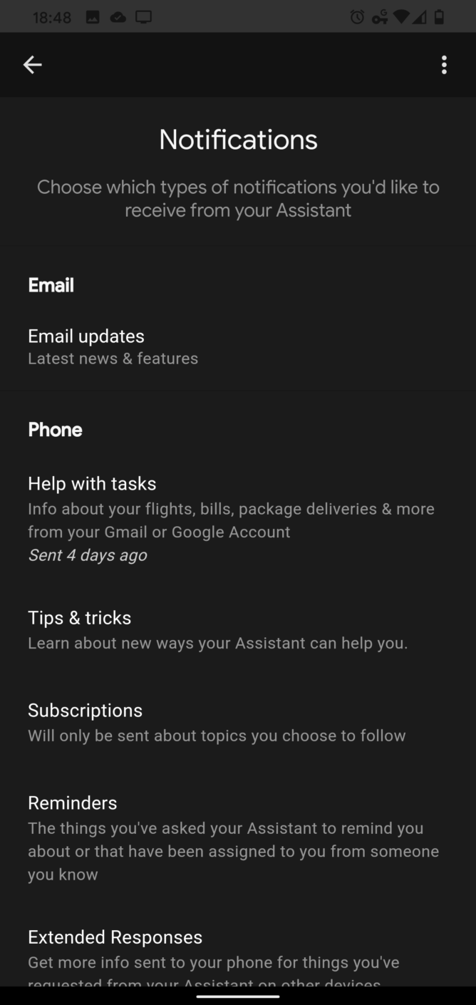 Google Assistant Notifications