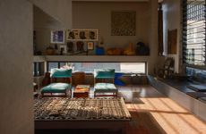 Compact House in Ghana, showing modern interiors and shades in a small but expansive-feeling space