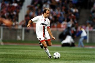 Franco Baresi in action for AC Milan in August 1996.