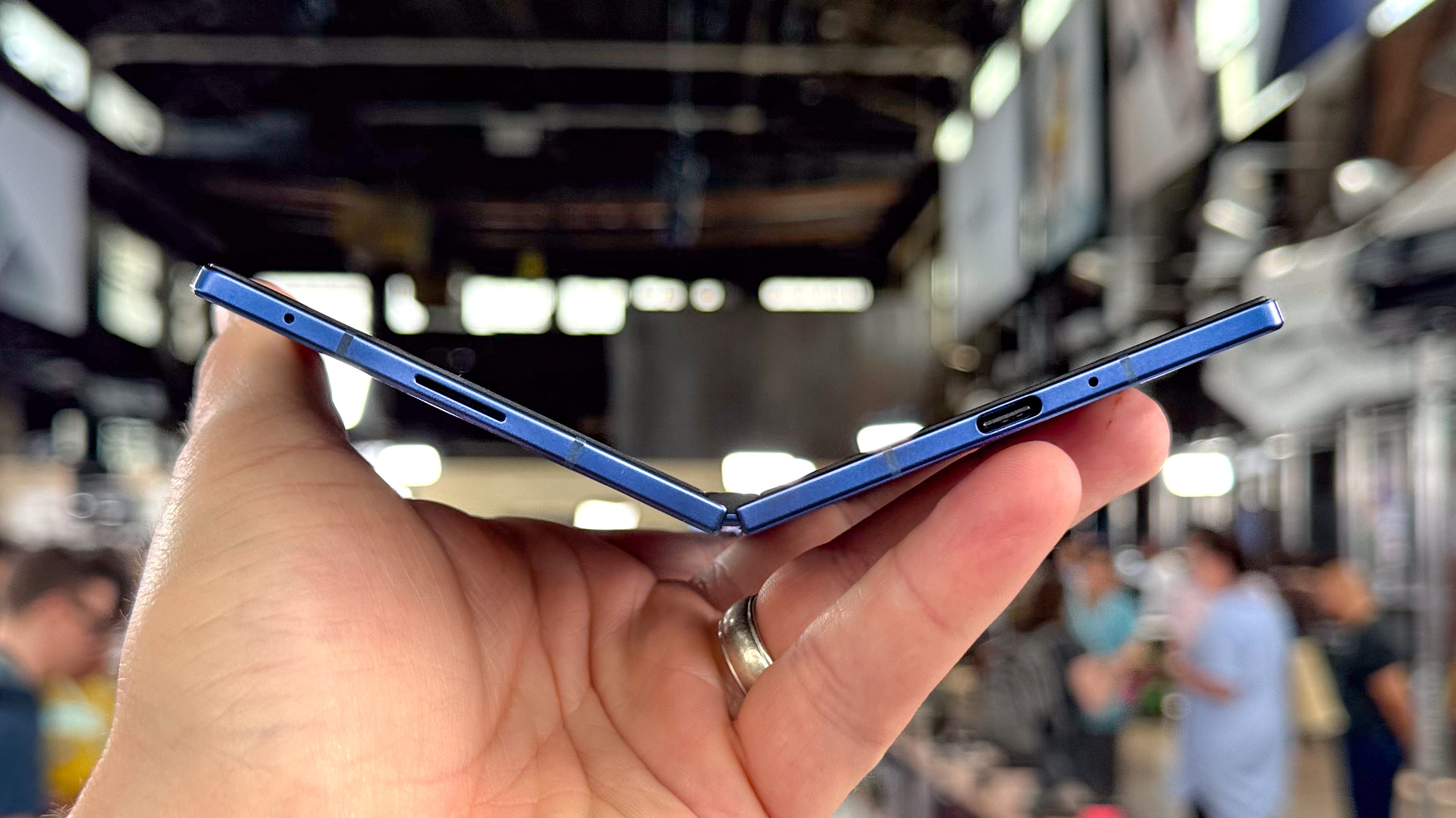 Galaxy Z Fold 7 shown during Samsung hands on event