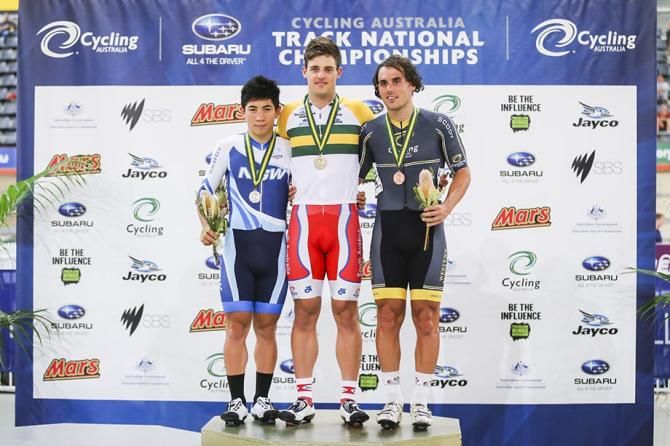 The men's scratch podium.