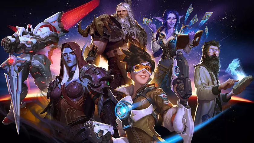 Promotional artwork featuring several of heroes from Blizzard Entertainment's games.