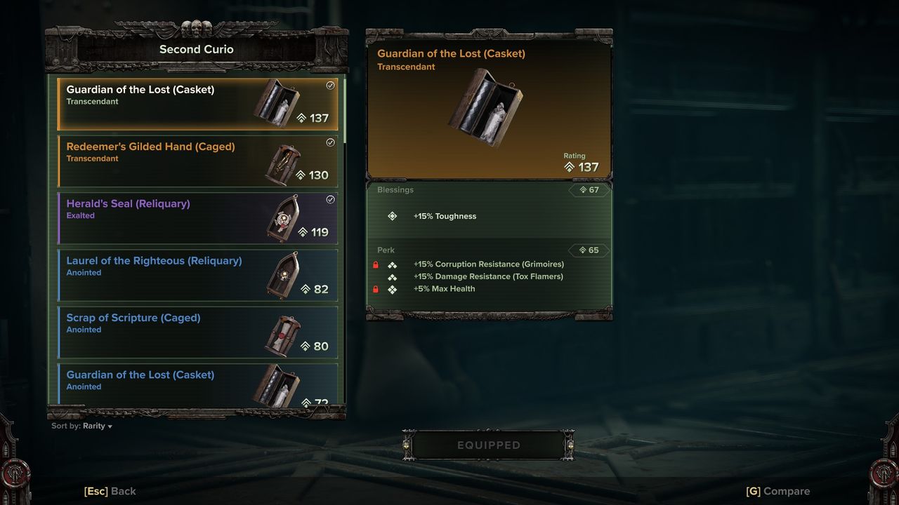 Darktide Curio selection