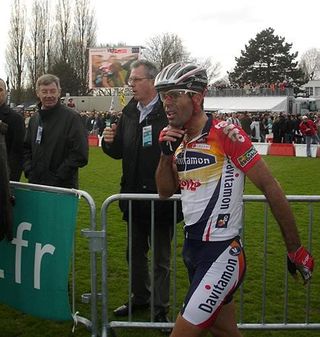 Peter Van Petegem (Davitamon Lotto) after learning of his DQ
