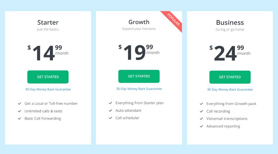 Line2 Pricing Plans