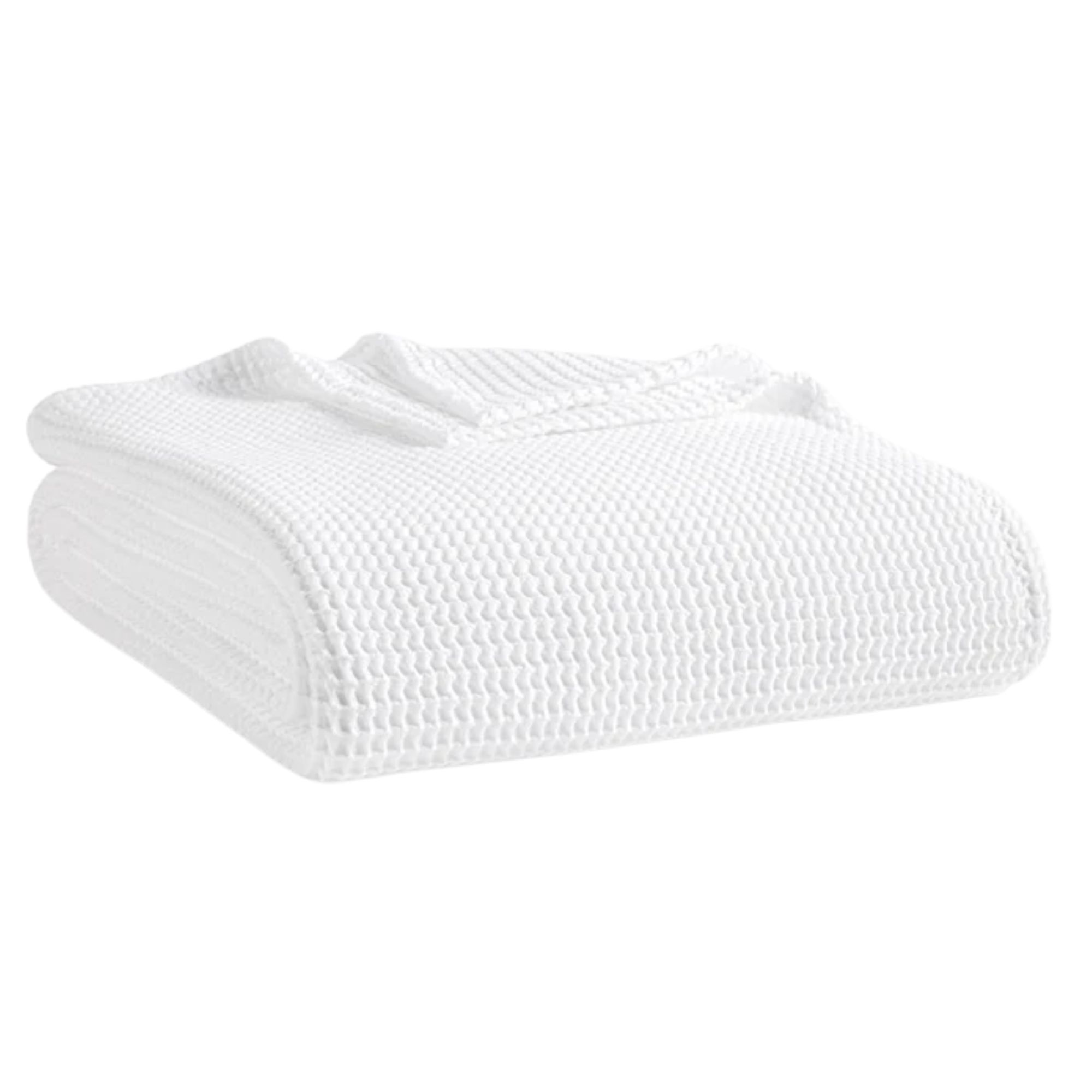 White Brooklinen Dreamweave bed blanket