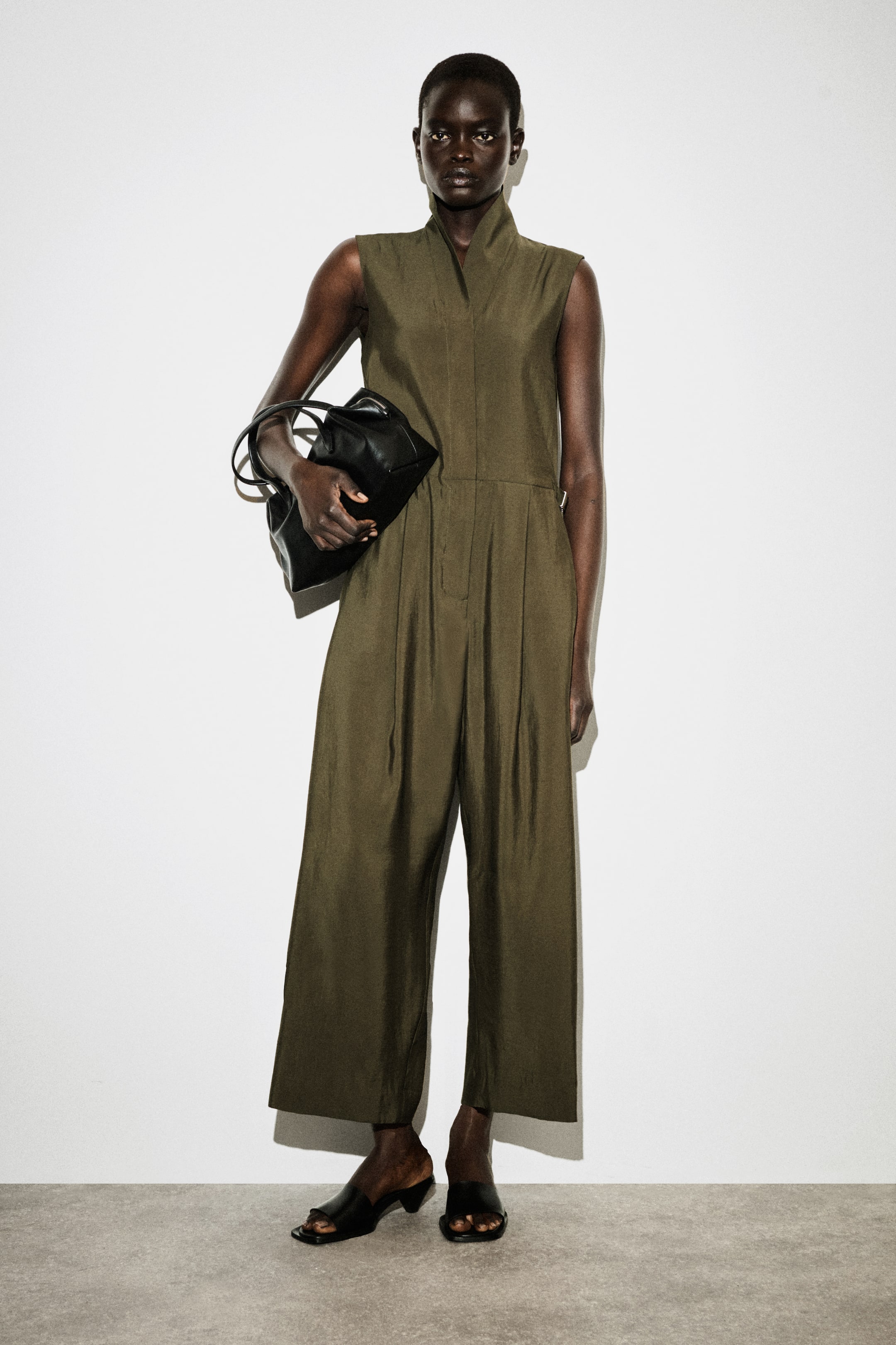 Shawl-Collar Utility Jumpsuit