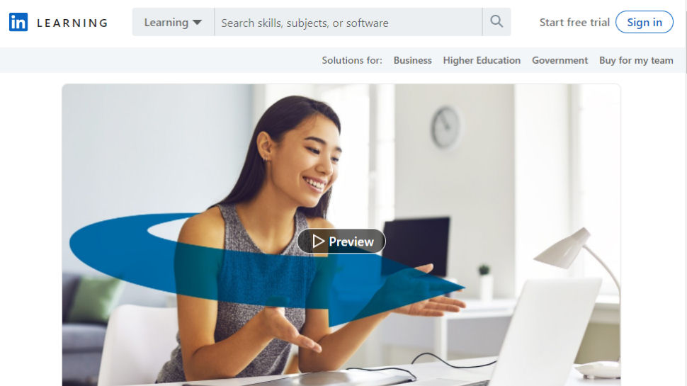 Capture d'écran du site Web de LinkedIn Learning