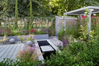 Secured by design garden by Lucy Glover and Jacqueline Poll for hampton court garden festival 2018