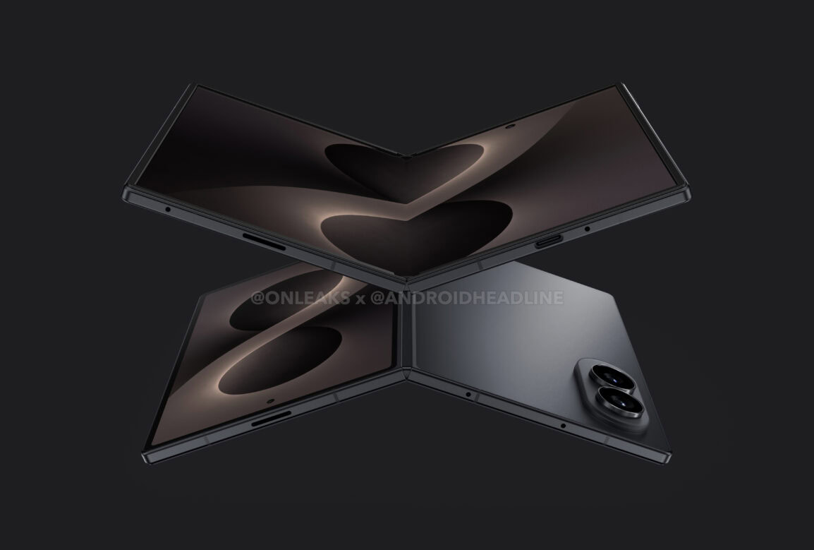 Leaked renders of the Samsung Galaxy Z Fold 8 Wide