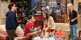 Jim Parsons, Kaley Cuoco, Johnny Galecki, and Mayim Bialik in The Big Bang Theory