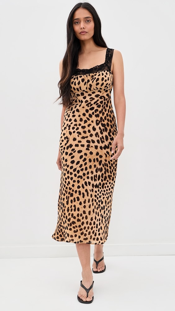 Gabrielle Midi Dress - Tan Cheetah
