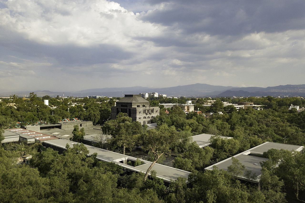 aerial of the Mies Crown Hall Americas Prize 2023 winner, The remodeling and expansion of the Anahuacalli Museum in Mexico City by Taller | Mauricio Rocha