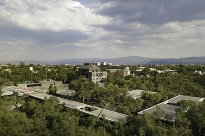 the the Anahuacalli Museum in Mexico City, the Mies Crown Hall Americas Prize 2023 winner, seen from the air