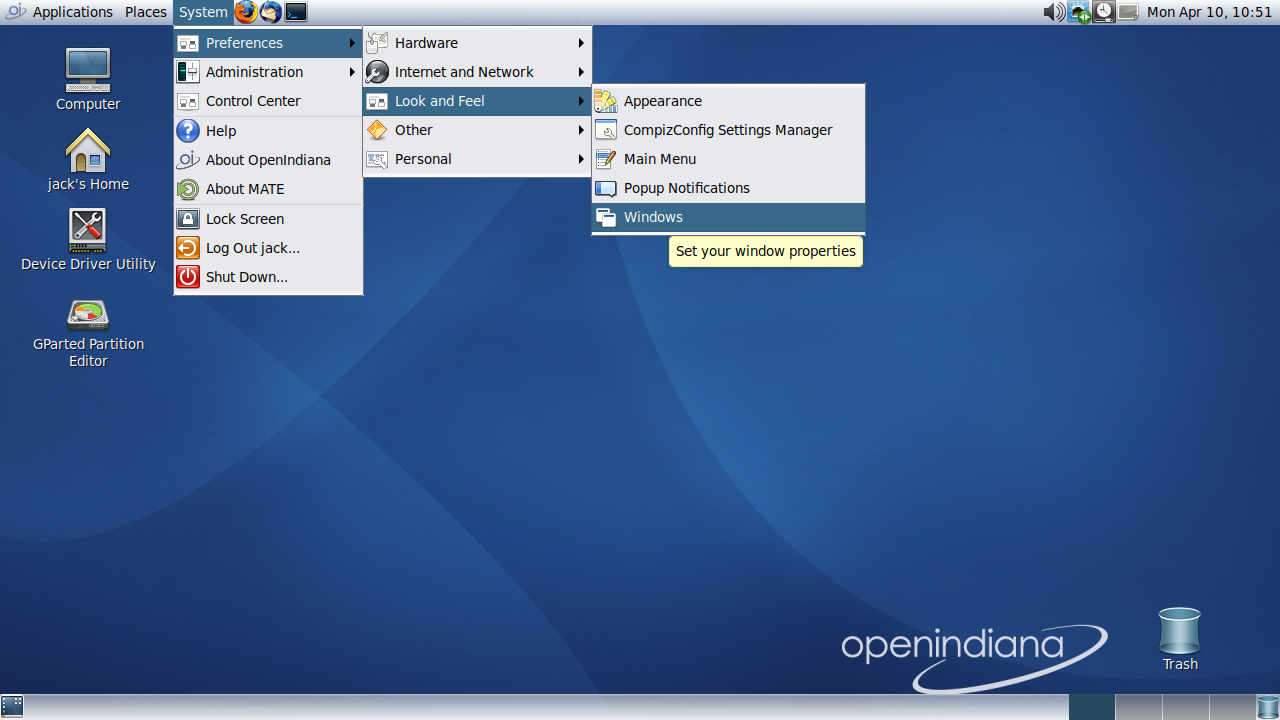 OpenIndiana in use