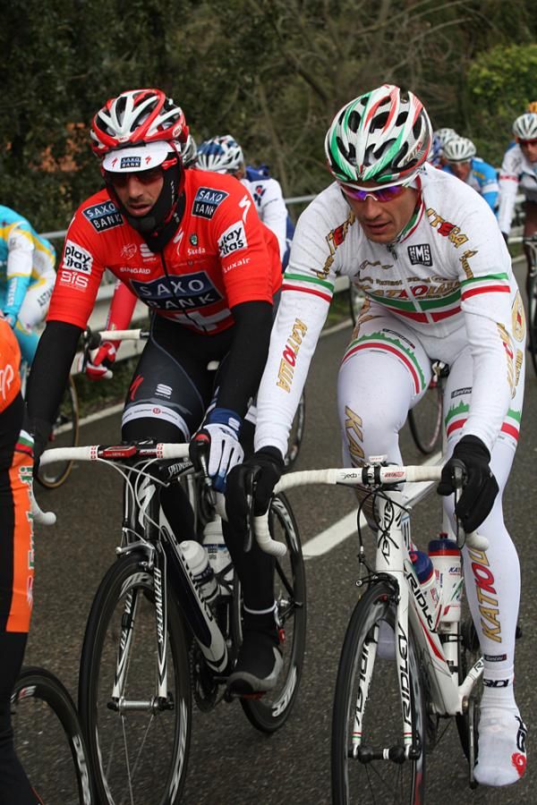 Fabian Cancellara (Saxo Bank) was budled up