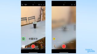 Screenshots showing how to enable spatial video in the iPhone 15 Pro's camera app