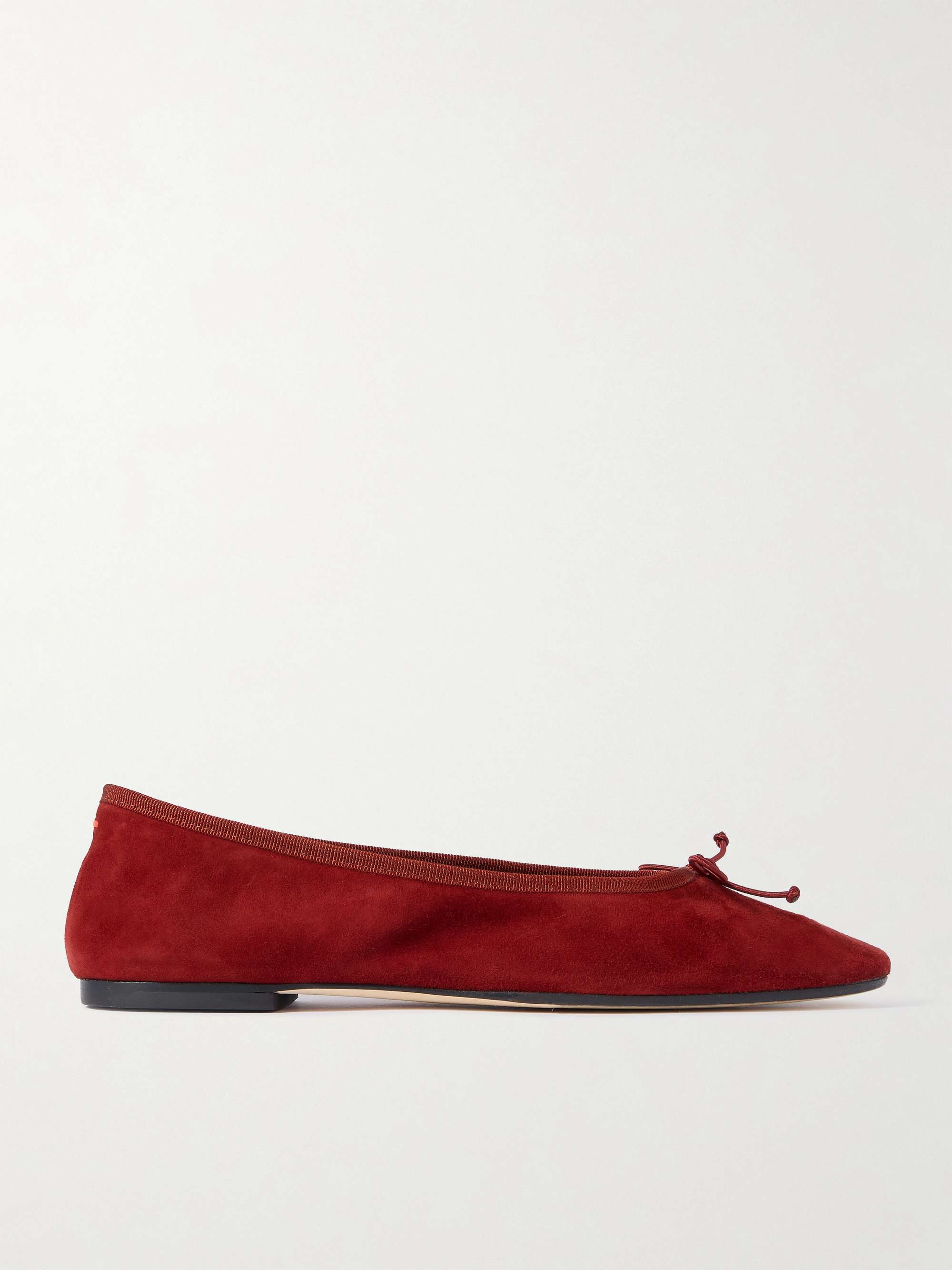 Tiby Bow-Detailed Suede Ballet Flats