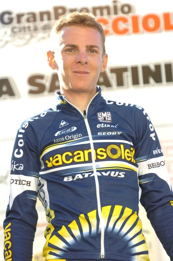 Riccardo Ricc&ograve; (Vacansoleil) smirks on the podium.