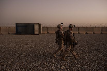 U.S. Marines in Camp Shorab, Afghanistan. 