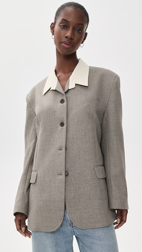 Suki Collar Blazer - Grey