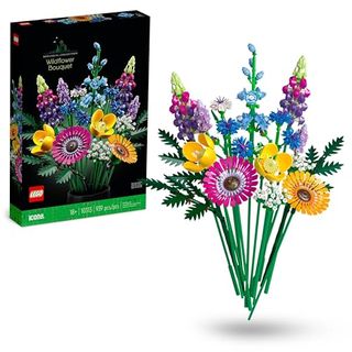 Lego Botanicals Wildflower Bouquet Set - Artificial Flowers With Poppies and Lavender - Crafts Kit for Adults - Home Décor - Gifts for Valentine's Day for Her & Him - Botanical Collection - 10313