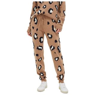 leopard print cashmere joggers