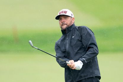 Michael Block plays a shot during his third round at the 2023 PGA Championship