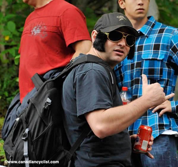The new look is... fake sideburns?