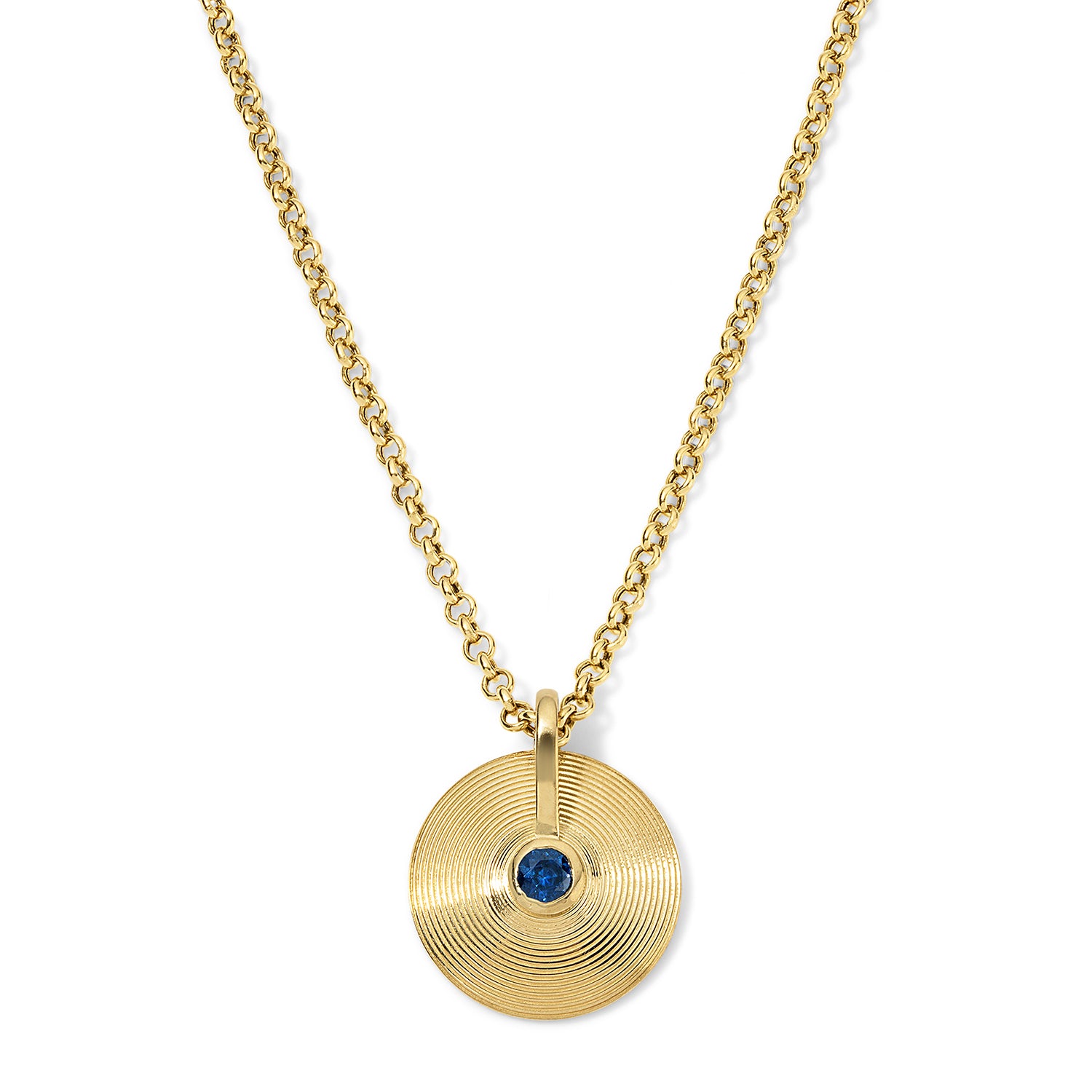 Xs Cymbal Pendant - Sapphire - 16" Luci Chain