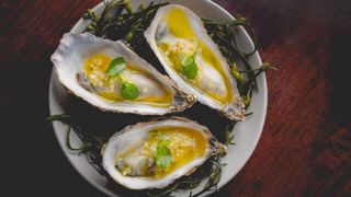 The oyster is a terrific start to the meal