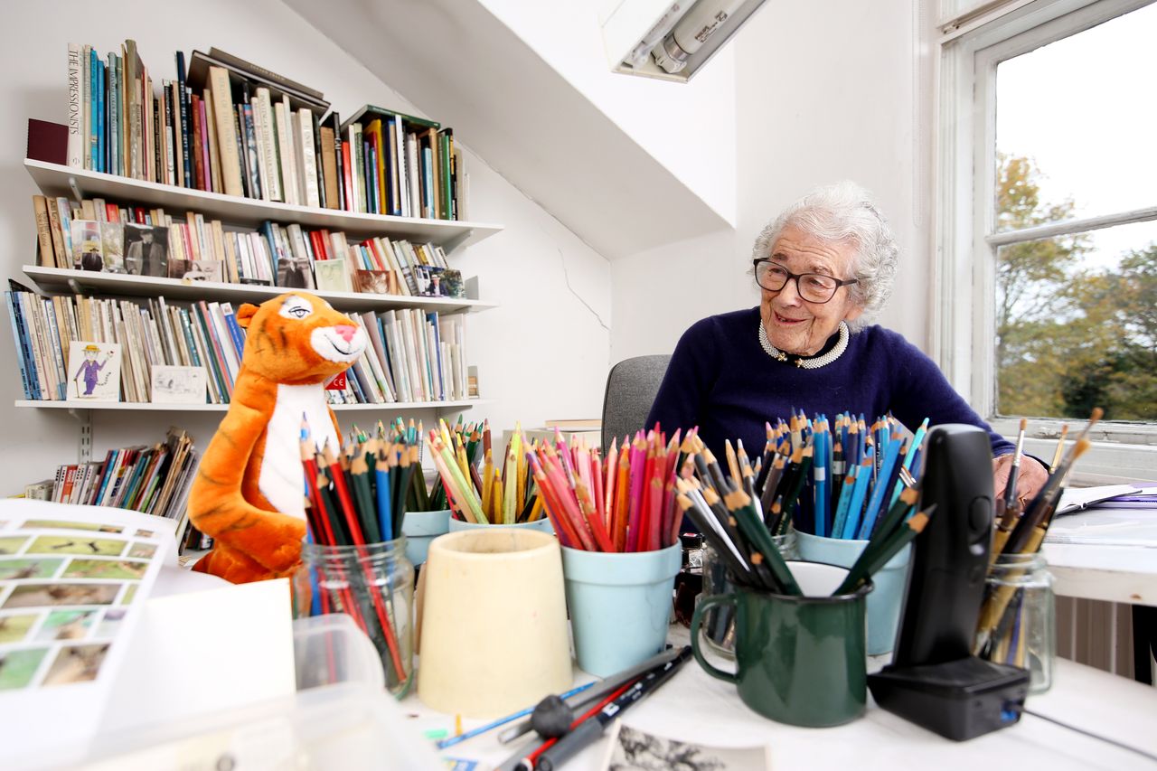 British author and illustrator Judith Kerr OBE, photographed at her home in London.