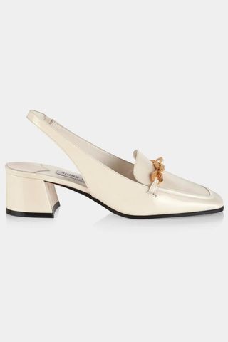 white slingback shoes with low heel