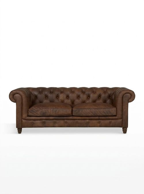 Halo Earle Antique Whisky Chesterfield Large 3 Seater Leather Sofa