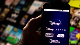 BRAZIL - 2019/08/20: In this photo illustration the Disney+ (Plus) logo is seen displayed on a smartphone.