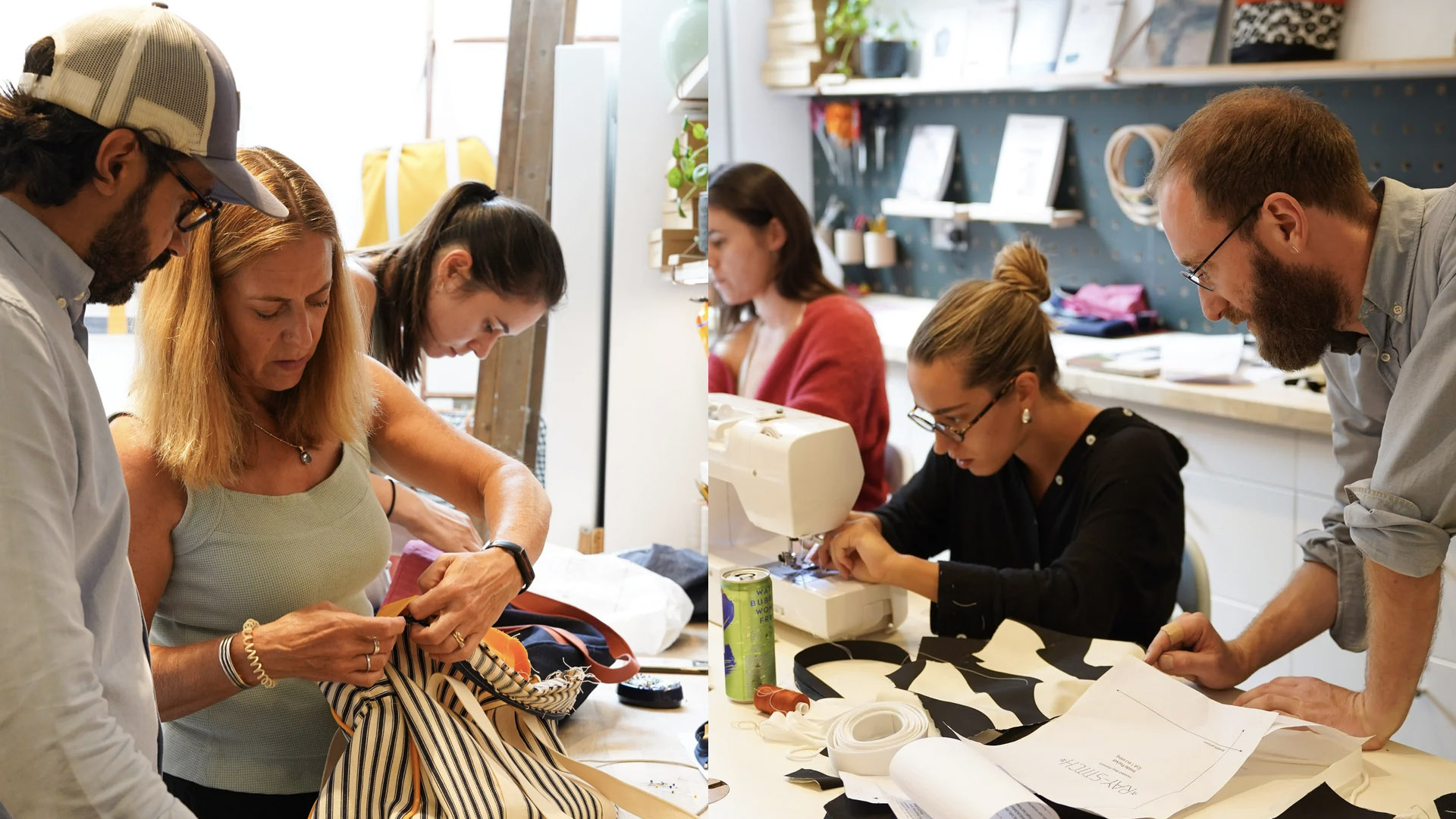 Photos of sewing workshop.