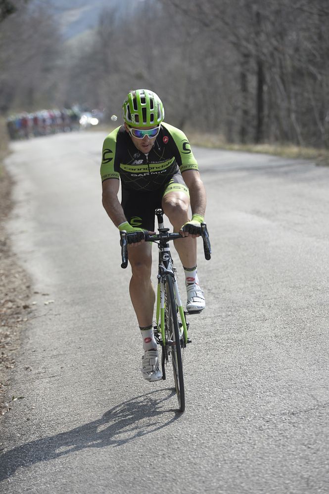 Cannondale-Garmin's Nathan Haas on the attack.