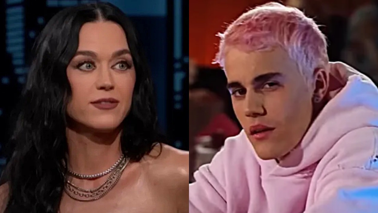 Katy Perry on Jimmy Kimmel Live, and Justin Bieber in the "Yummy" music video.
