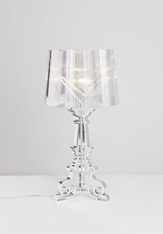 Transparent lamp with iron base